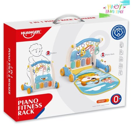 فرشة أطفال بيانو 2 في 1 مع ووكر من HUANGER
