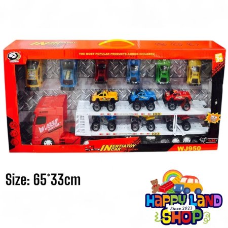 شاحنة جار ومجرور مع سيارات -65سم  (Monster Trucks)