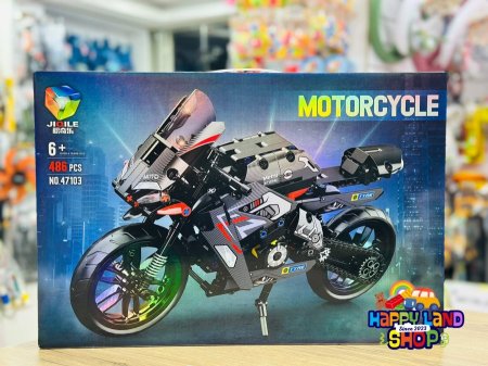 لعبة ليجو دراجة السباق السوداء – JIQILE MOTORCYCLE (486 قطعة)
