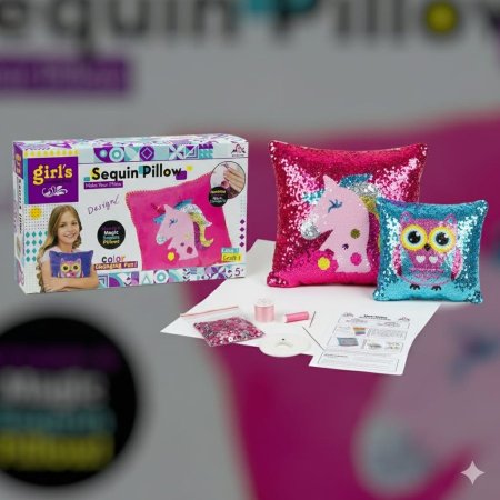 🦄 Sequin Pillow –لعبة الوسادة البريق والتصميم