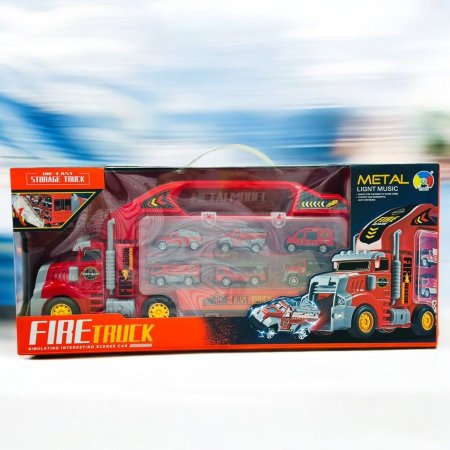 🚒 شاحنة الطوارئ ومضمار سيارات – FIRE TRUCK