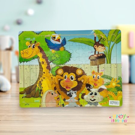 لوح بزل خشب اشكال حيوانات