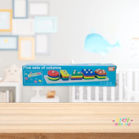 لعبة أعمدة الأشكال الخشبية