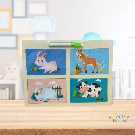 لوح بزل 4 في 1 مع لوح سحري