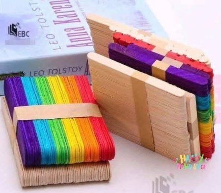 اعواد بوظة ملون للفن - رفيع